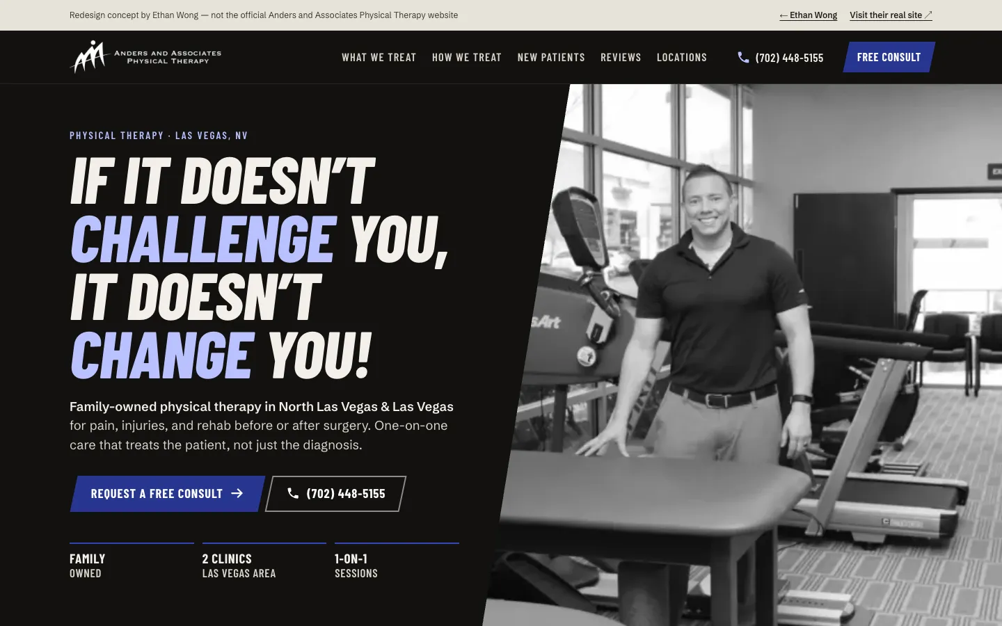 My redesign of the Anders and Associates Physical Therapy website